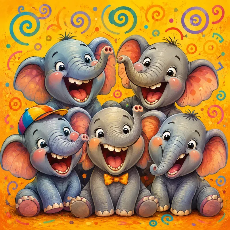 Whimsical Laughing Animal Groups