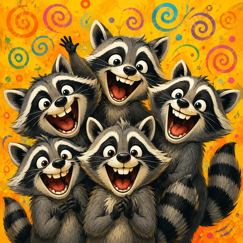 Whimsical Laughing Animal Groups