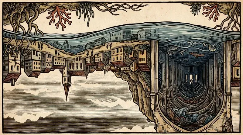 Surreal Woodcut Anime Landscapes