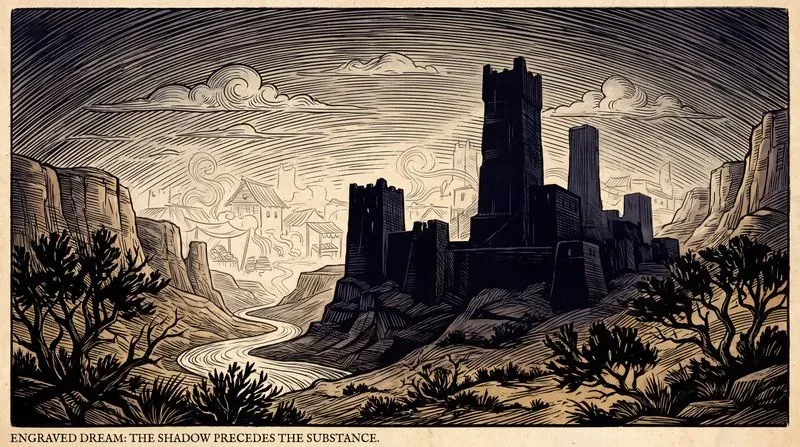 Surreal Woodcut Anime Landscapes