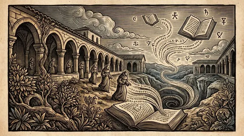 Surreal Woodcut Anime Landscapes