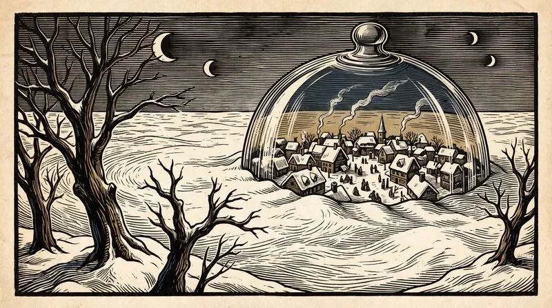 Surreal Woodcut Anime Landscapes