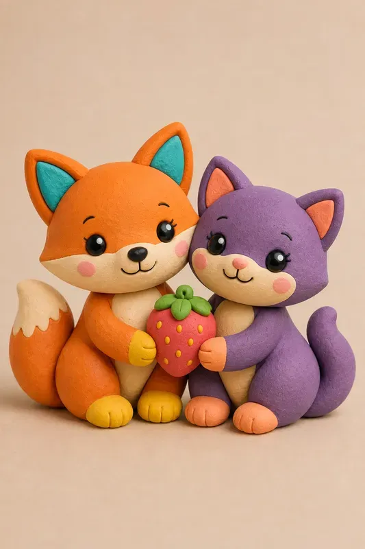 Handmade Clay Best Friends