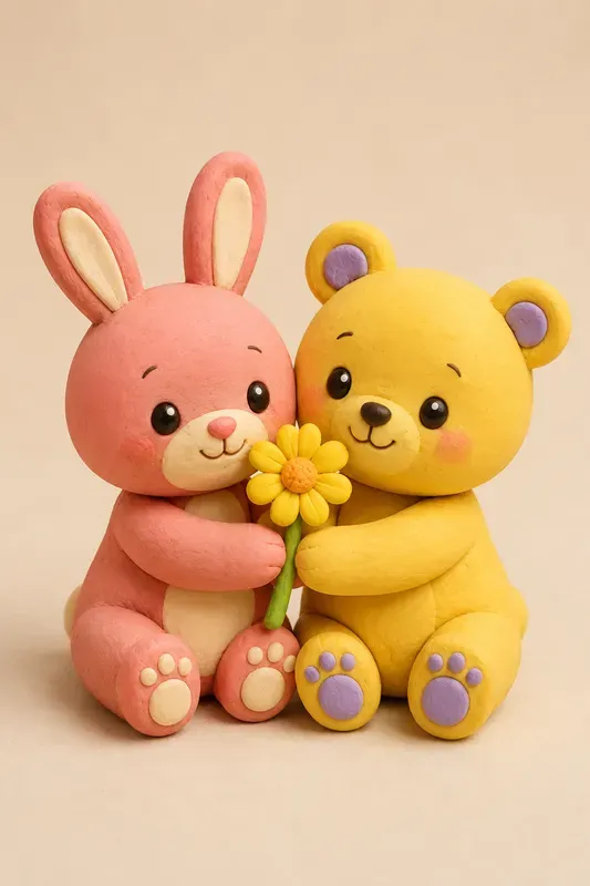 Handmade Clay Best Friends