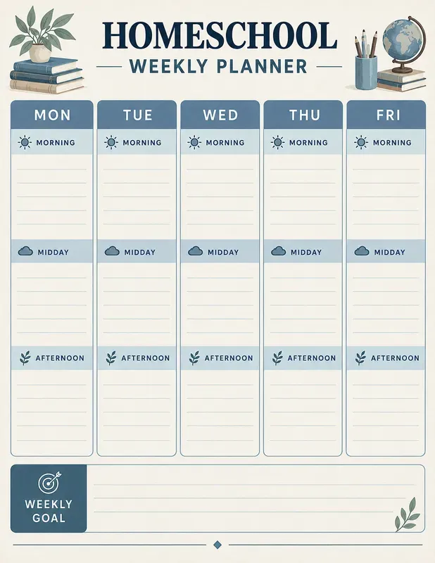 Homeschool Weekly Planners