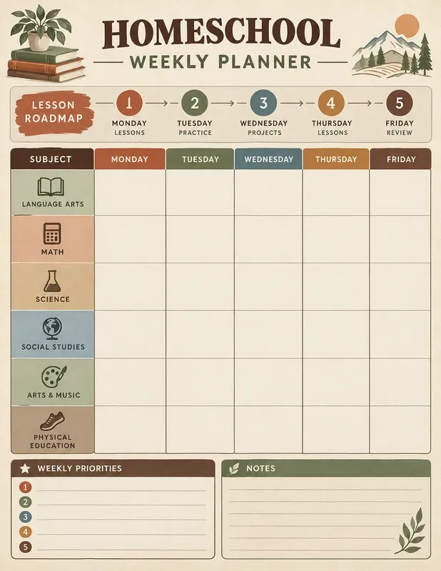 Homeschool Weekly Planners