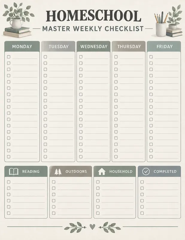 Homeschool Weekly Planners