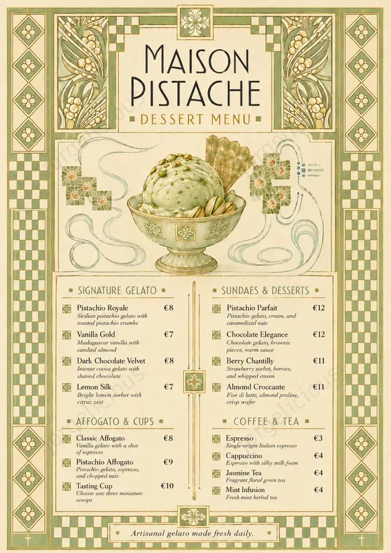 Geometric Boutique Food Menus