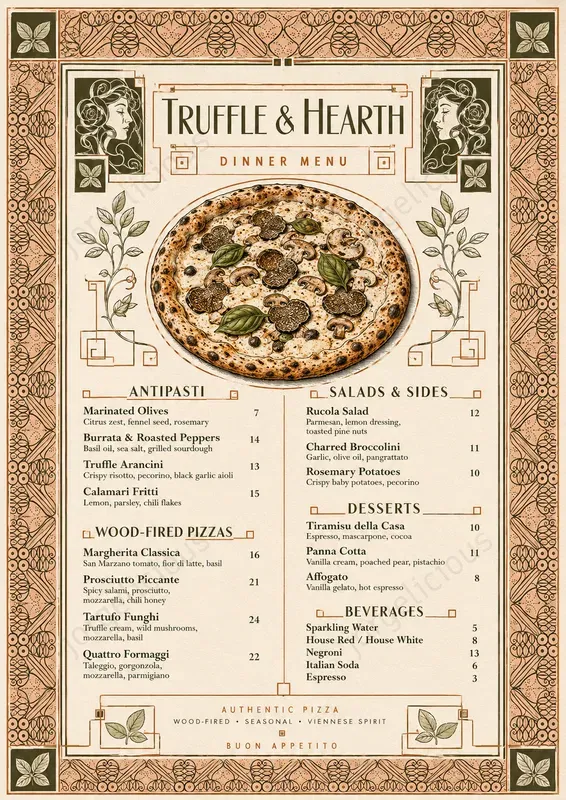 Geometric Boutique Food Menus