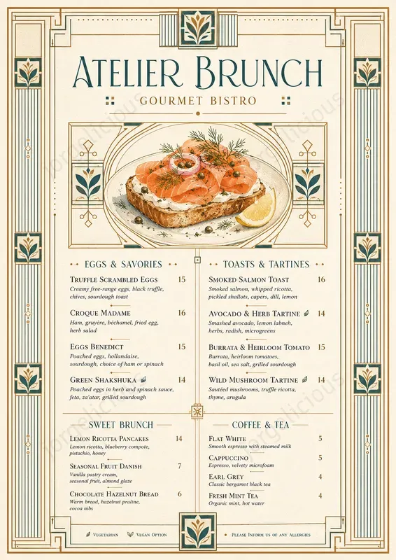 Geometric Boutique Food Menus