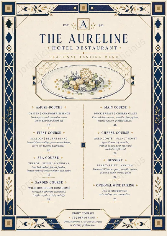 Geometric Boutique Food Menus