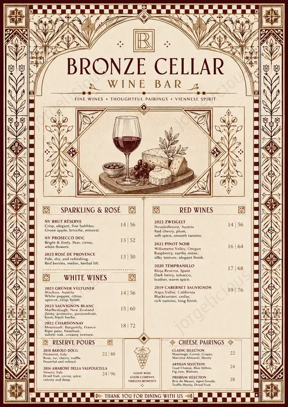 Geometric Boutique Food Menus