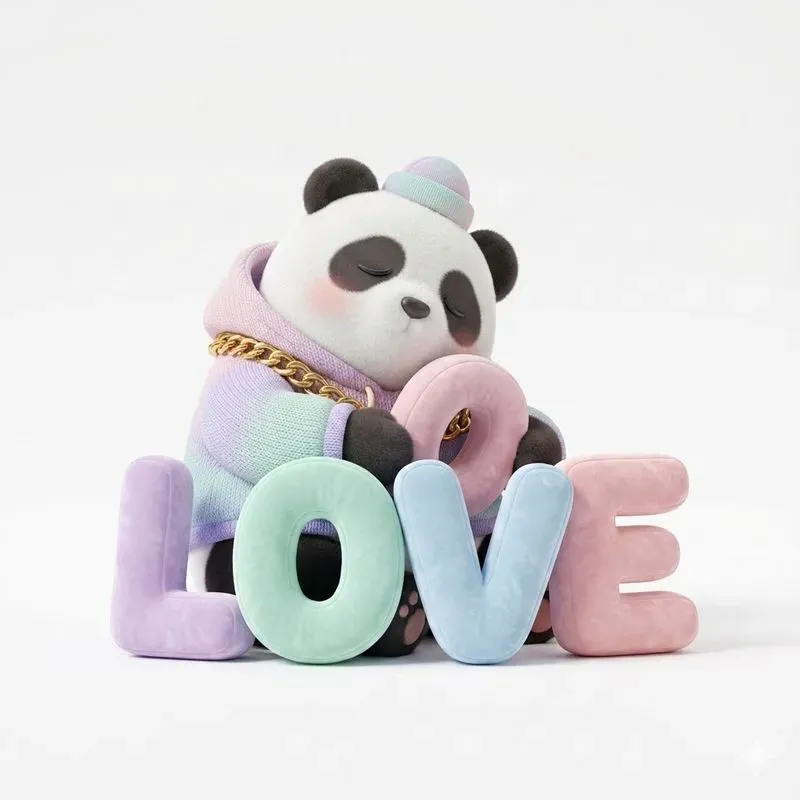 Cute Kawaii Plush Mascots Hugging Fluffies