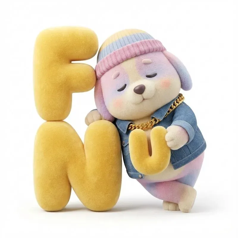 Cute Kawaii Plush Mascots Hugging Fluffies