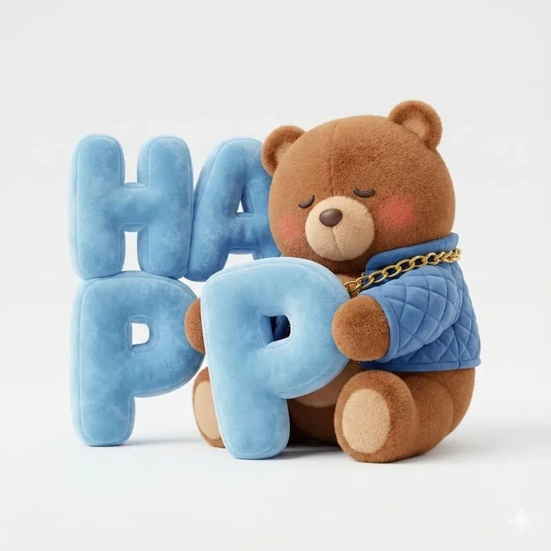 Cute Kawaii Plush Mascots Hugging Fluffies