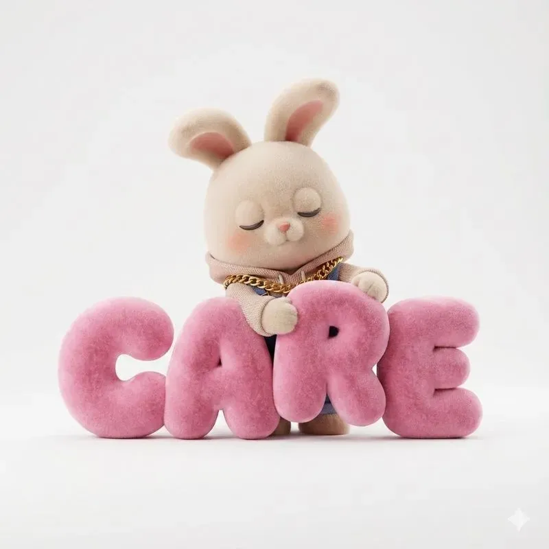 Cute Kawaii Plush Mascots Hugging Fluffies