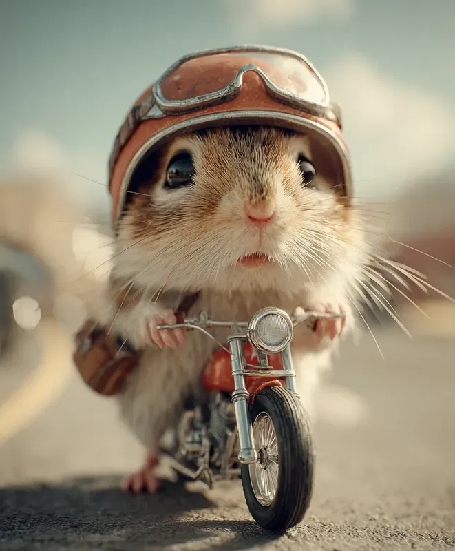 Tiny Animal Biker Realistic Generator