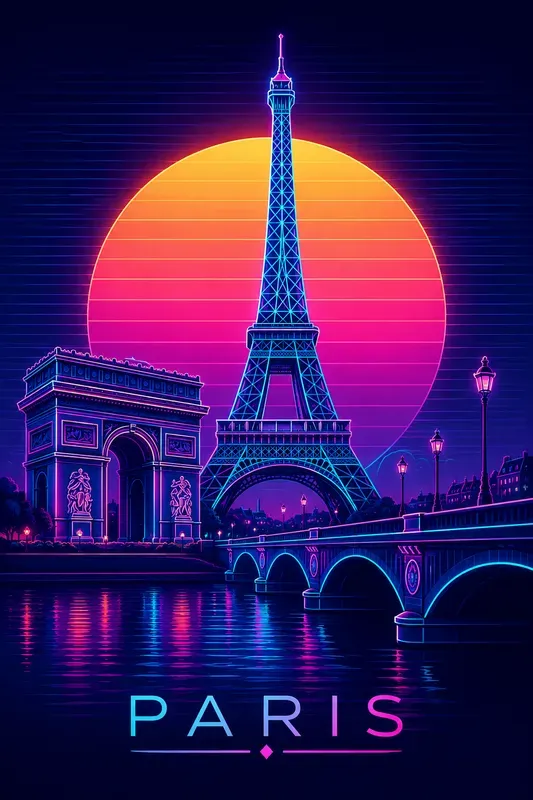Neon City Travel Posters