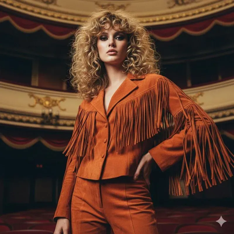 Vintage Glam Rock Model Fashion Photos