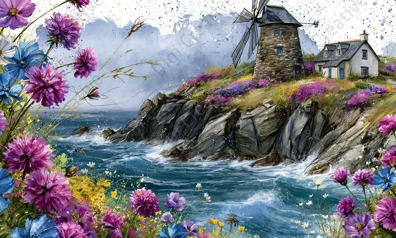 Whimsical Coastal Watercolor Art