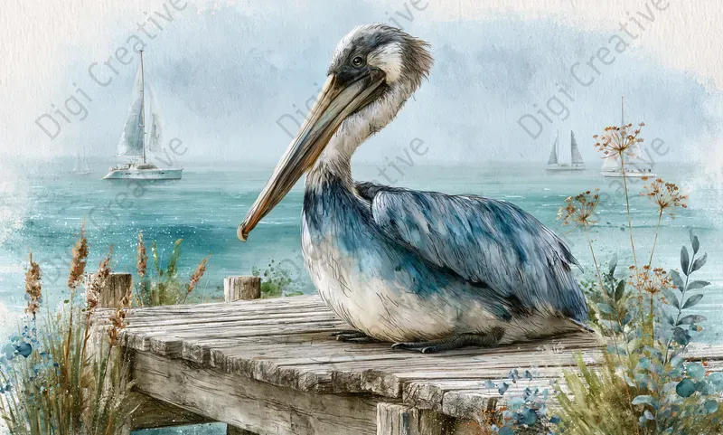 Whimsical Coastal Watercolor Art