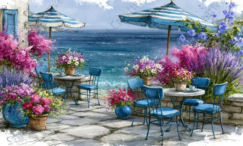 Whimsical Coastal Watercolor Art