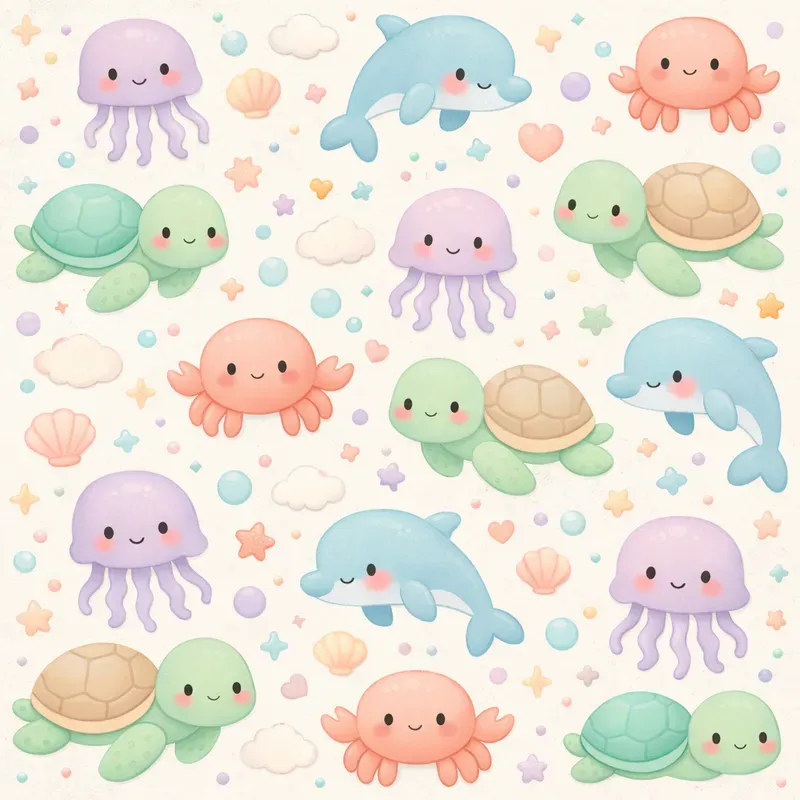 Boho Kawaii Baby Seamless Patterns