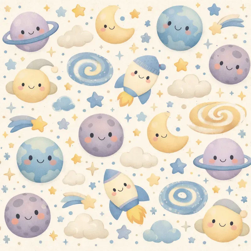 Boho Kawaii Baby Seamless Patterns