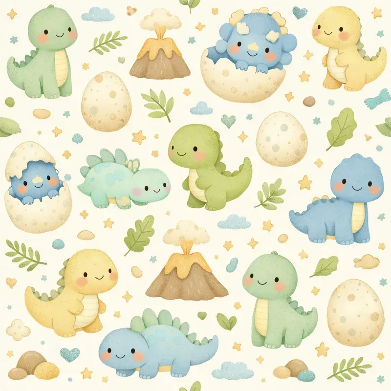 Boho Kawaii Baby Seamless Patterns