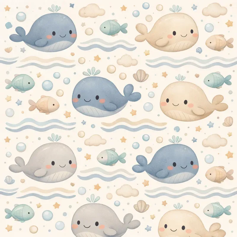 Boho Kawaii Baby Seamless Patterns