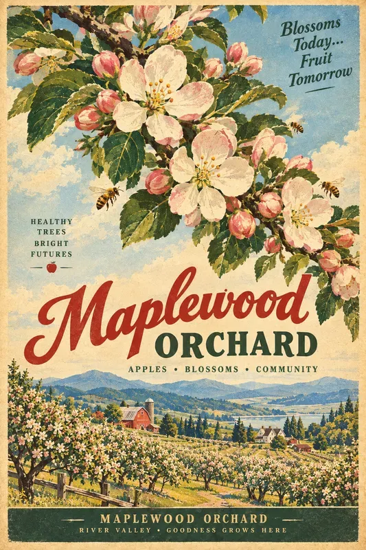 Vintage Old Orchard Poster Generator