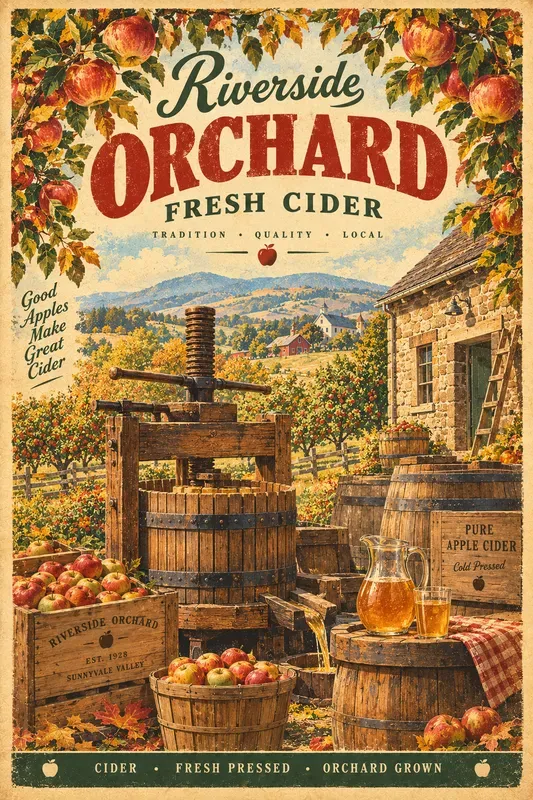 Vintage Old Orchard Poster Generator