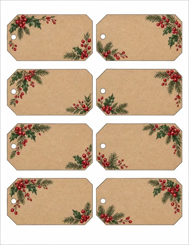 Rustic Christmas Kraft Gift Tags