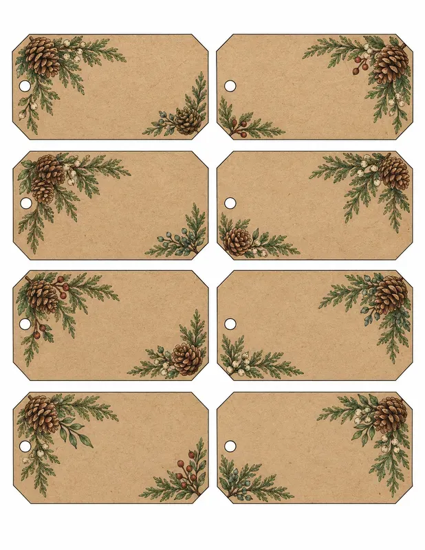 Rustic Christmas Kraft Gift Tags