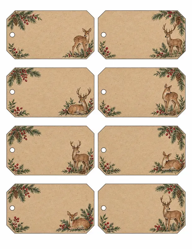 Rustic Christmas Kraft Gift Tags