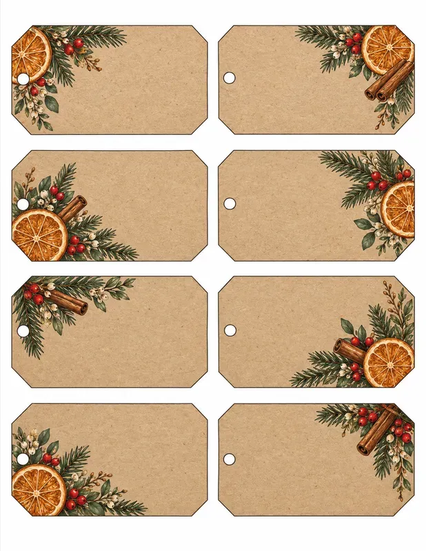 Rustic Christmas Kraft Gift Tags