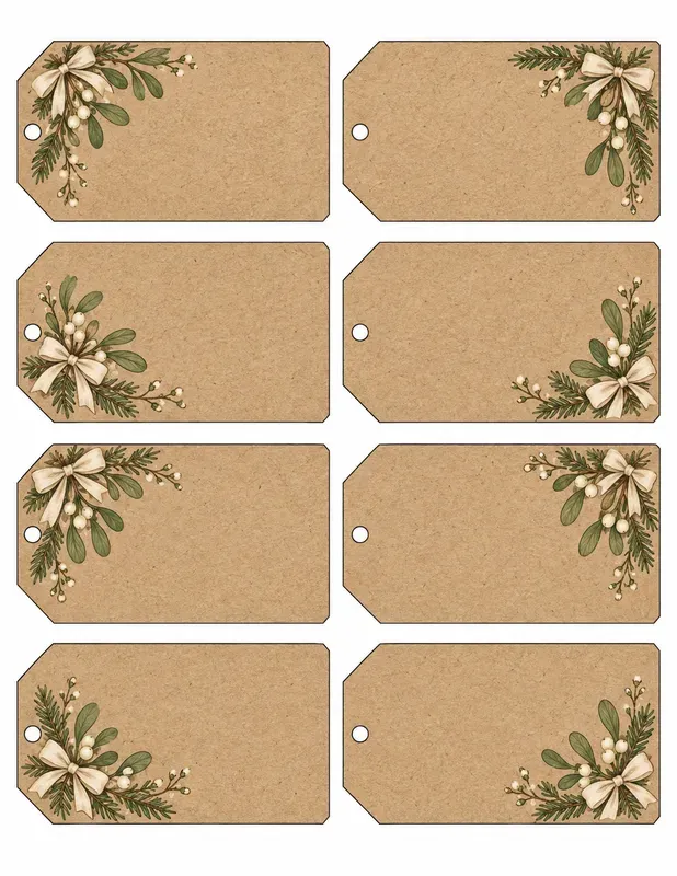 Rustic Christmas Kraft Gift Tags