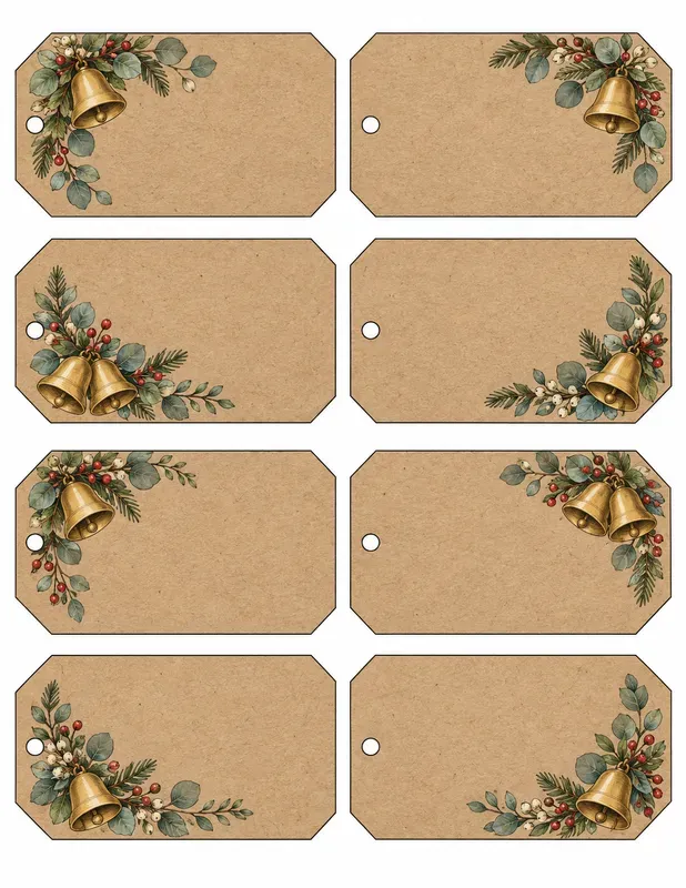 Rustic Christmas Kraft Gift Tags