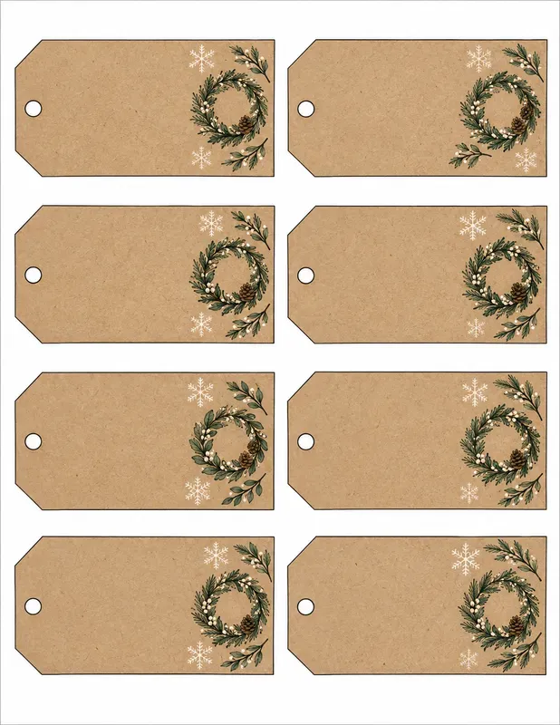 Rustic Christmas Kraft Gift Tags