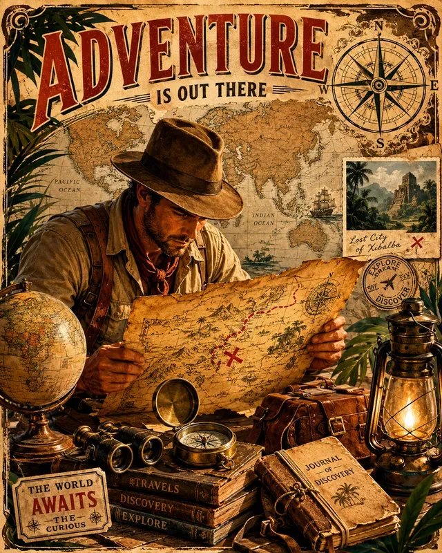 Vintage Travel Map Collages