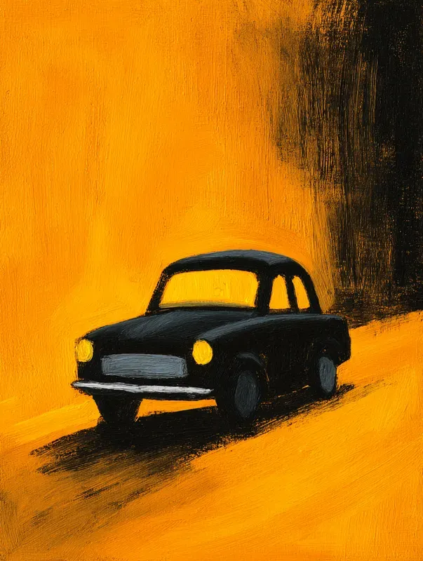 Mustard Black Gouache Art