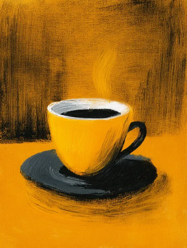 Mustard Black Gouache Art