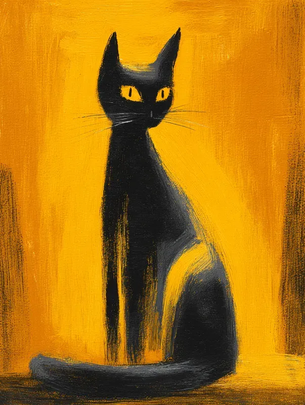 Mustard Black Gouache Art