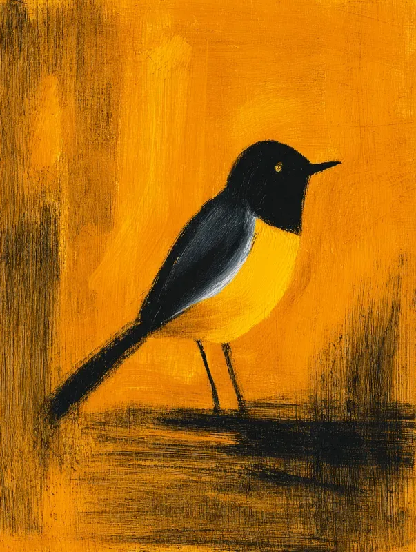 Mustard Black Gouache Art