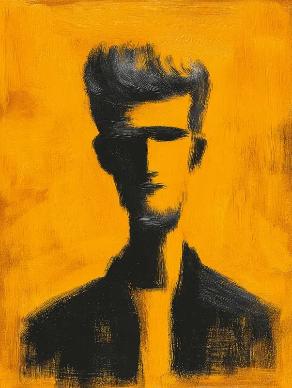 Mustard Black Gouache Art