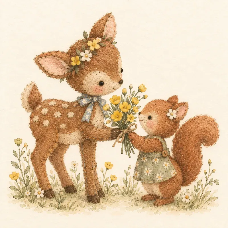 Vintage Felted Storybook Friends