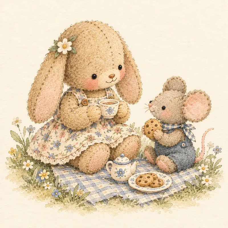 Vintage Felted Storybook Friends
