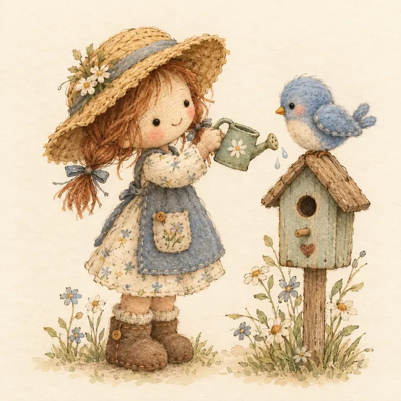 Vintage Felted Storybook Friends