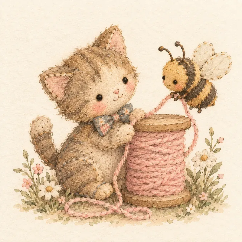 Vintage Felted Storybook Friends