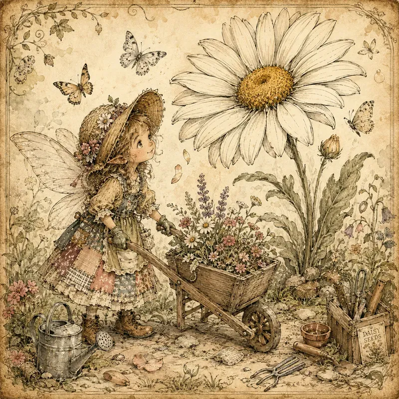 Whimsical Sunflower Garden Fairies